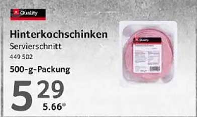 Hinterkochschinken Servierschnitt 500 g Packung