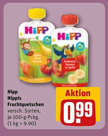 Hipp Hippis Fruchtquetschen – verschiedene Sorten, je 100-g-Packung