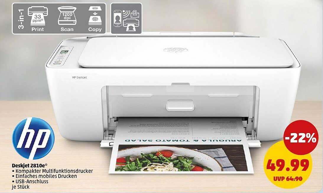 HP Deskjet 2810e – Kompakter Multifunktionsdrucker