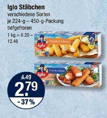 Iglo Stäbchen verschiedene Sorten je 224-g - 450-g-Packung