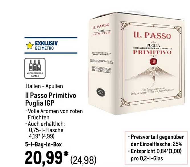 Il Passo Primitivo Puglia IGP - 5 l Bag-in-Box