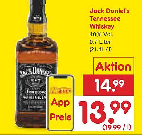Jack Daniel's Tennessee Whiskey 0,7 Liter