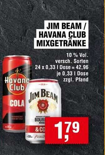 JIM BEAM / HAVANA CLUB MIXGETRÄNKE