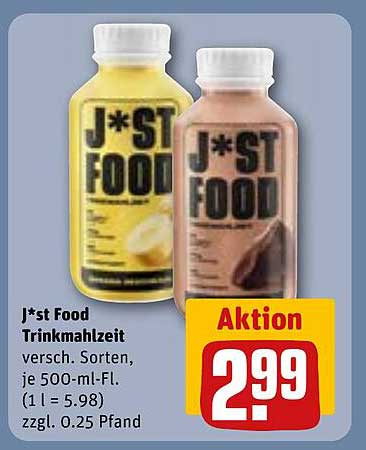 J*st Food Trinkmahlzeit - verschiedene Sorten, je 500-ml-Fl.