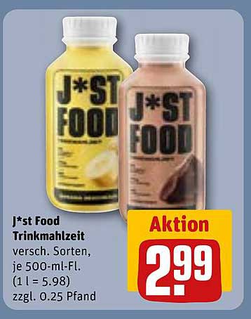J*ST Food Trinkmahlzeit, verschiedene Sorten, je 500-ml-Fl.