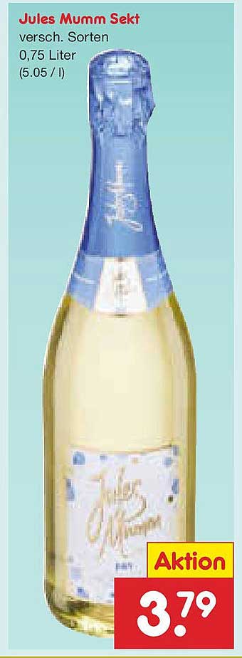 Jules Mumm Sekt, 0,75 Liter - Aktion