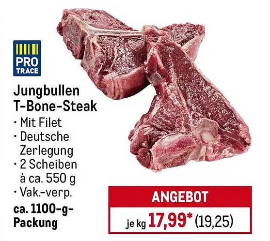 Jungbullen T-Bone-Steak - Mit Filet, Deutsche Zerlegung