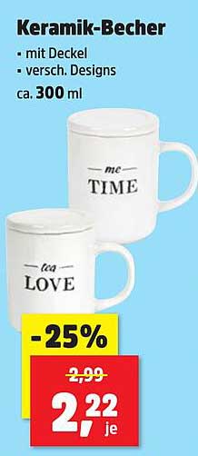 Keramik-Becher mit Deckel - verschiedene Designs