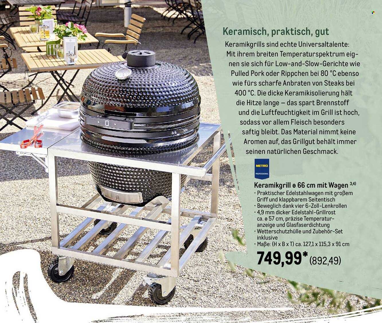 Keramikgrill Ø 66 cm mit Wagen