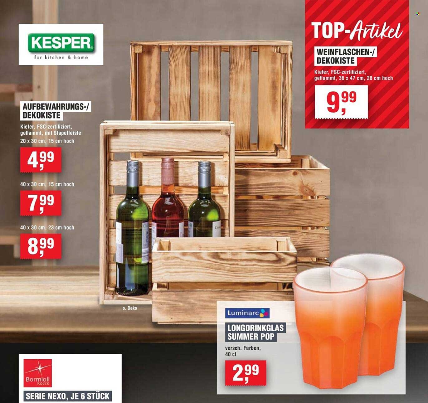 Kesper Weinflaschen-/Dekokiste