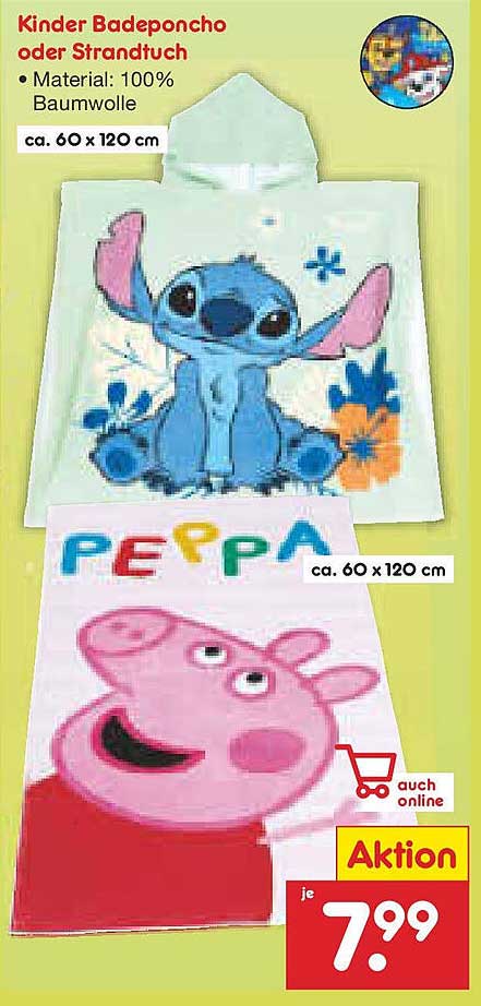Kinder Badeponcho oder Strandtuch