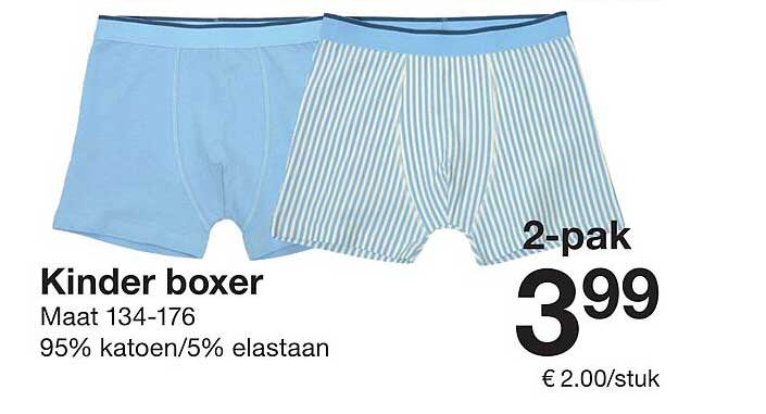 Kinder Boxer 2-Pak für nur 3,99 €