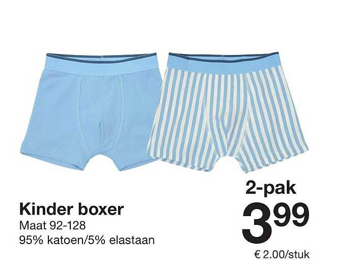 Kinder boxer 2-pak für nur 3,99 €
