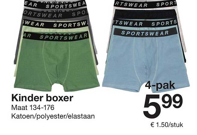 Kinder boxershorts 4-Pak