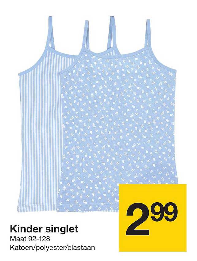 Kinder singlet Maat 92-128