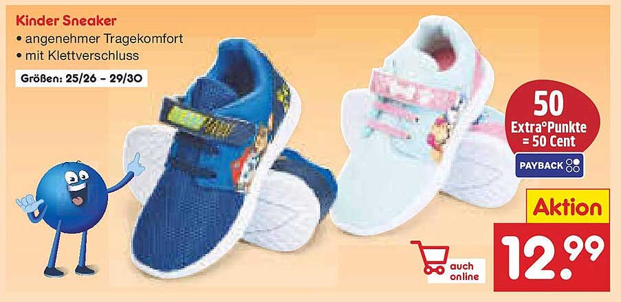 Kinder Sneaker - angenehmer Tragekomfort mit Klettverschluss
