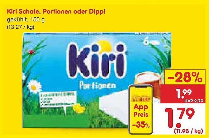 Kiri Schale, Portionen oder Dippi, 150 g