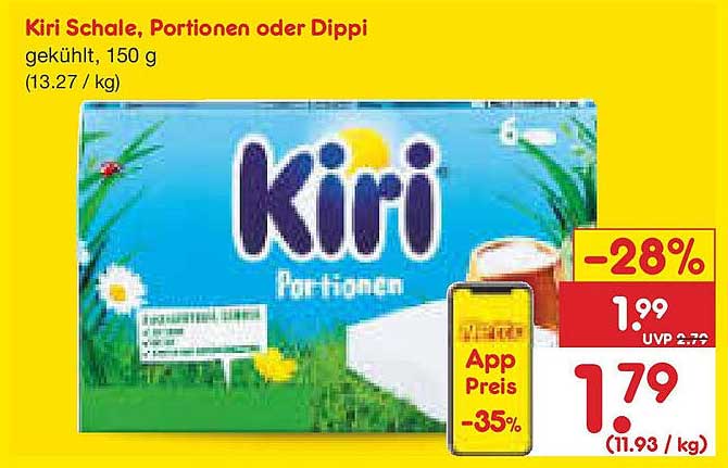Kiri Schale, Portionen oder Dippi, 150 g