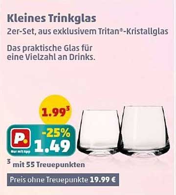 Kleines Trinkglas 2er-Set aus exkl. Tritan®-Kristallglas