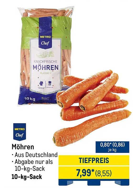 Knackfrische Möhren – 10-kg-Sack
