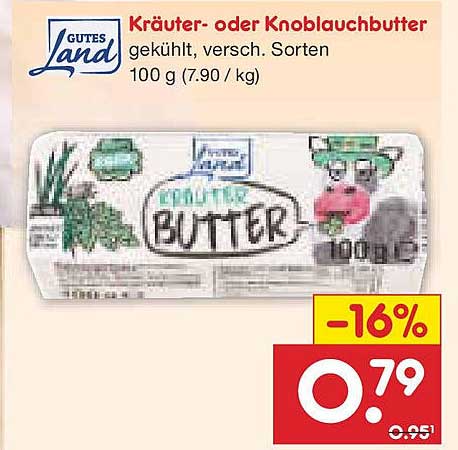 Kräuter- oder Knoblauchbutter 100 g
