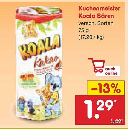 Kuchenmeister Koala Bären 75 g