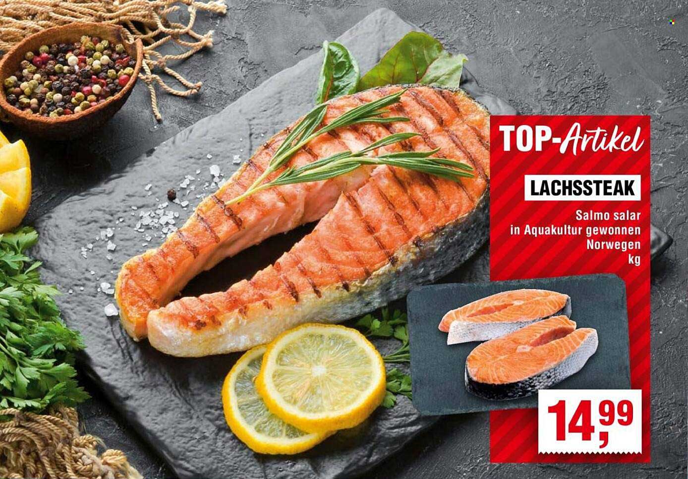 Lachsssteak – Salmo salar aus Aquakultur, Norwegen