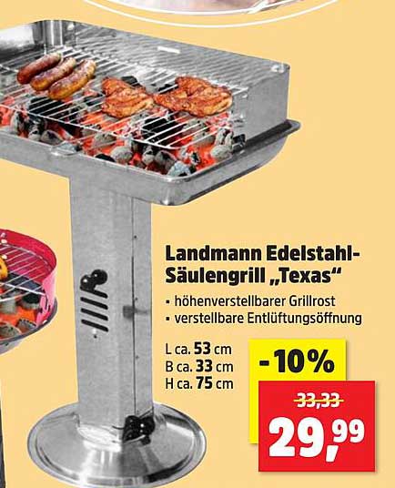 Landmann Edelstahl-Säulengrill „Texas“