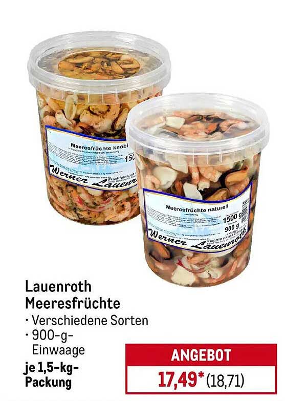Lauenroth Meeresfrüchte - Verschiedene Sorten, 1,5-kg-Packung