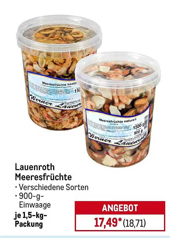 Lauenroth Meeresfrüchte - verschiedene Sorten, 1,5 kg Packung