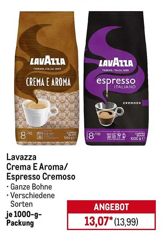 Lavazza Crema E Aroma / Espresso Cremoso je 1000-g-Packung