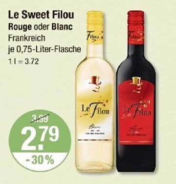 Le Sweet Filou Rouge oder Blanc 0,75-Liter-Flasche