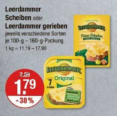 Leerdammer Scheiben oder Leerdammer gerieben je 100-g - 160-g-Packung
