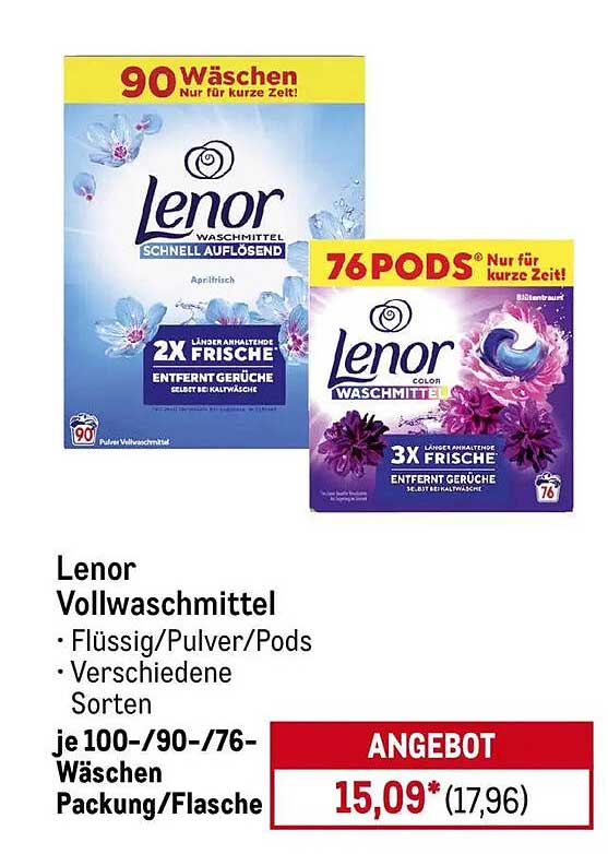 Lenor Vollwaschmittel – Flüssig/Pulver/Pods