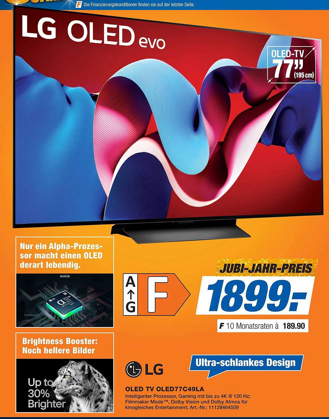 LG OLED TV 77" (195 cm) - Jubi-Jahr Preis