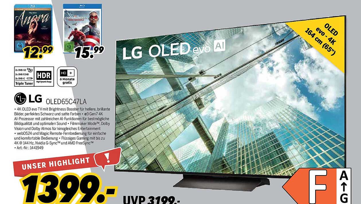 LG OLED65C47LA – 4K OLED evo TV 164 cm (65")
