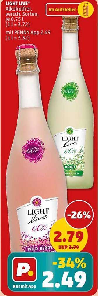 LIGHT LIVE* alkoholfrei in verschiedenen Sorten, 0,75 l
