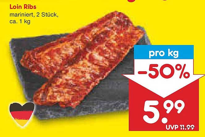 Loin Ribs marinierte Stücke, ca. 1 kg