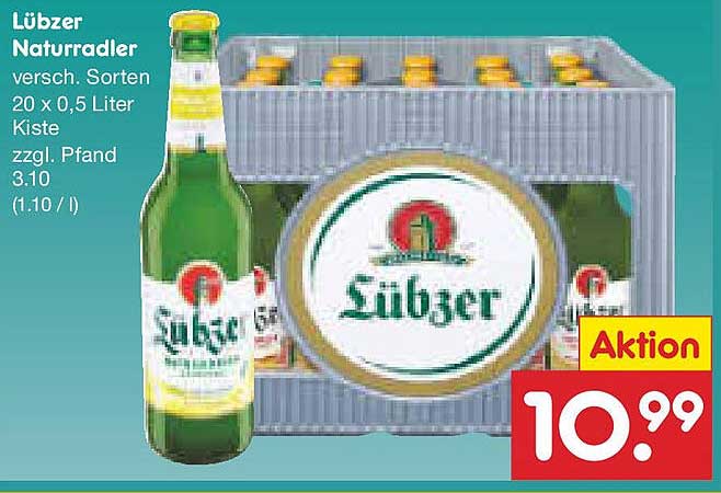 Lübzer Naturradler - 20 x 0,5 Liter Kiste