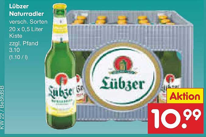 Lübzer Naturradler 20 x 0,5 Liter Kiste