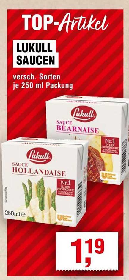 Lukull Saucen in verschiedenen Sorten – je 250 ml Packung