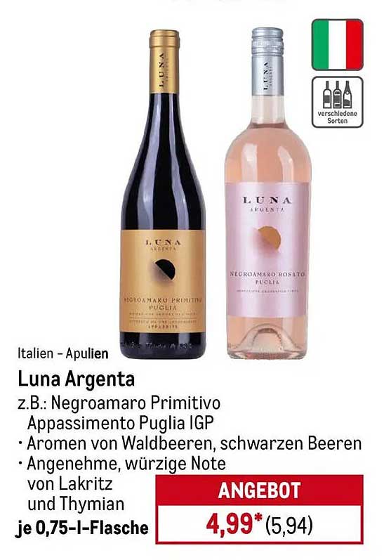 Luna Argenta - Negroamaro Primitivo Appassimento Puglia IGP