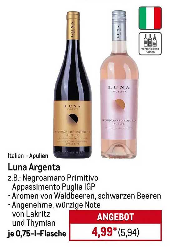Luna Argenta - Negromaro Primitivo Appassimento Puglia IGP