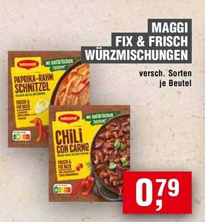 MAGGI Fix & Frisch Würzmischungen - Paprika-Rahm Schnitzel und Chili Con Carne