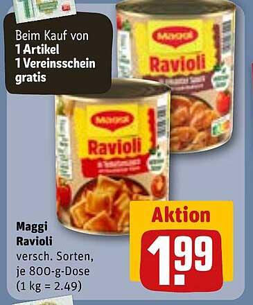 Maggi Ravioli verschiedenen Sorten, je 800-g-Dose