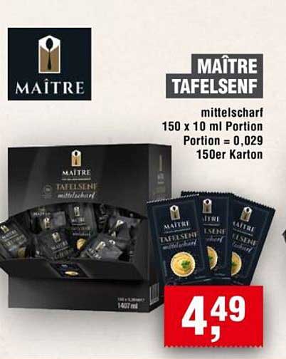 MAÎTRE TAFELSENF mittelscharf 150 x 10 ml Portion