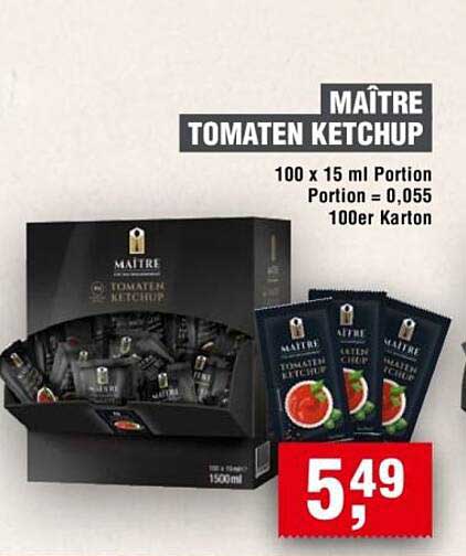 MAÎTRE TOMATEN KETCHUP 100 x 15 ml