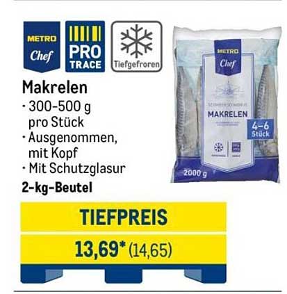 Makrelen 2-kg-Beutel - Tiefgefroren