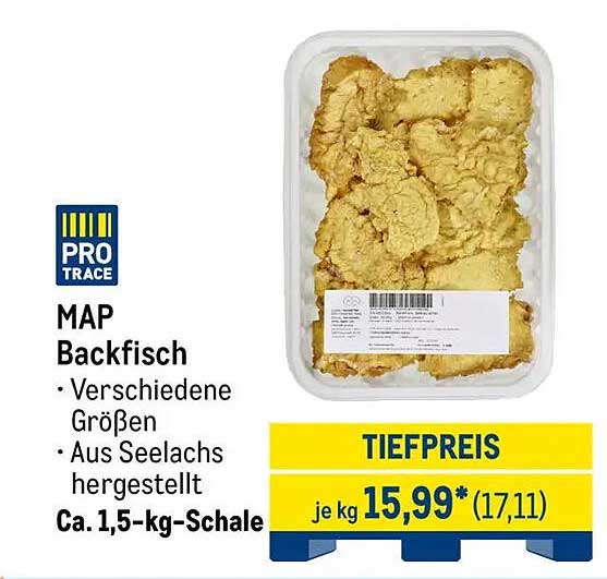 MAP Backfisch - Verschiedene Größen, aus Seelachs hergestellt