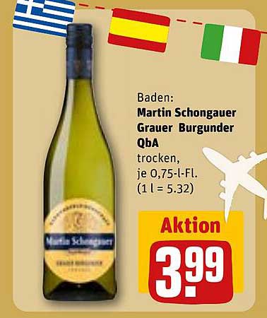 Martin Schongauer Grauer Burgunder QbA trocken, je 0,75-l-Fl.